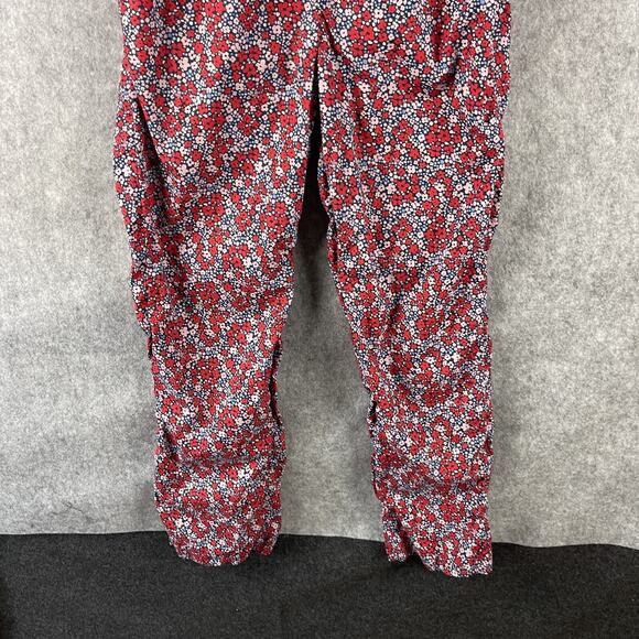 J Crew Crewcuts Jumpsuit Girls 14 Floral Puff Sleeve Gold Button Cotton Colorful - Picture 3 of 16